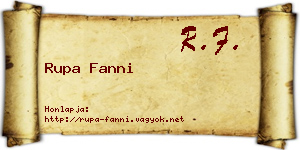 Rupa Fanni névjegykártya
